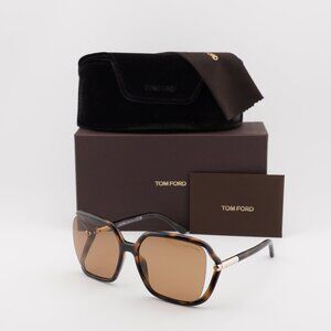 Tom Ford Solange-02 FT1089 52E Square Sunglasses - Dark Havana\Brown